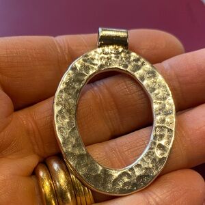 JRI 925 Mexico Large Shiny Sterling Statement Hammered Pendant